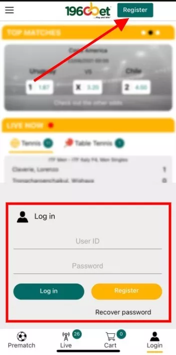 How to login to 1960Bet